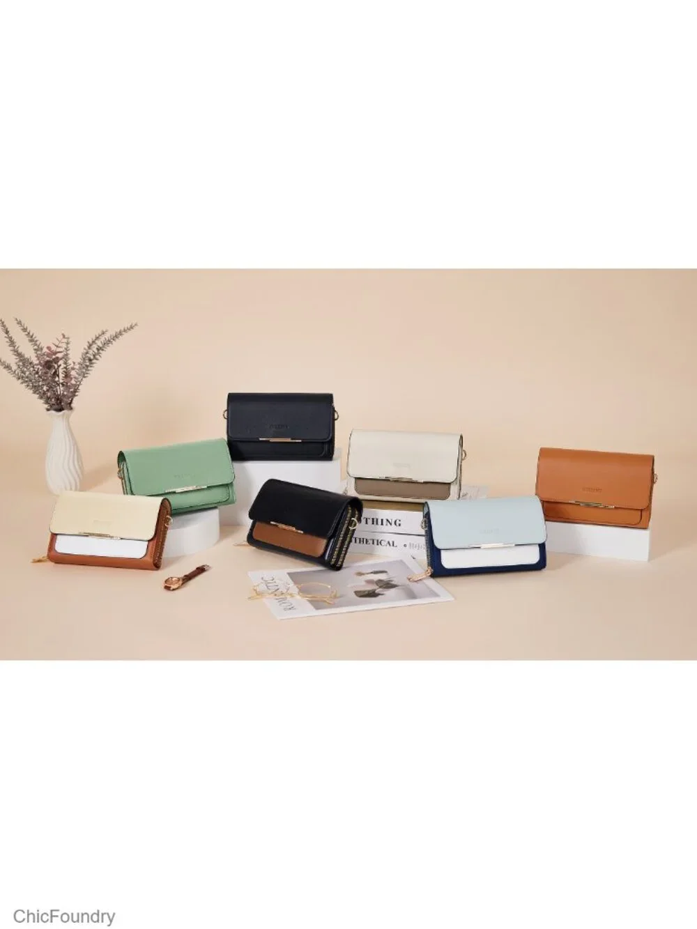 PU Leather Small Crossbody Bag with Card Slots for Women